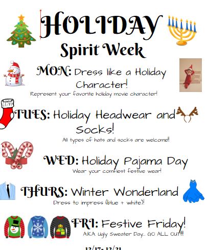 Holiday Spirit Week Events