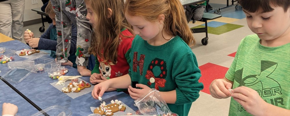 Having fun with our gingerbread people.